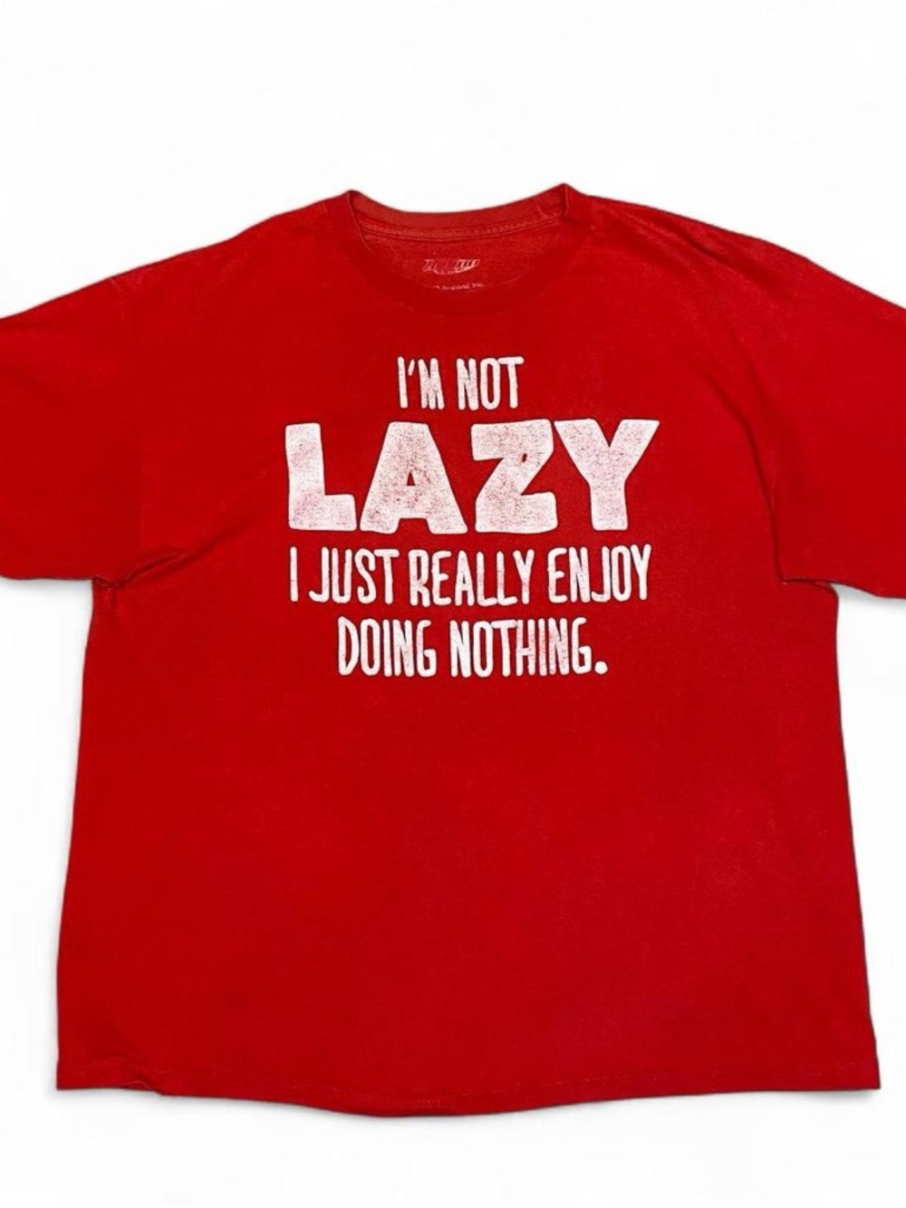 I’m not lazy I just really enjoy doing nothing red red graphic T-shirt‎